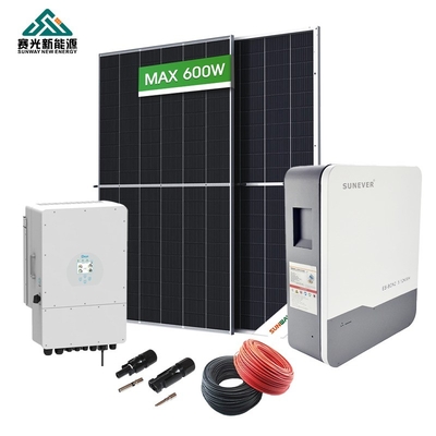10kw Solarenergiesystem für Zuhause mit 10000w-Solarpanel-Kit und Speicher enthalten